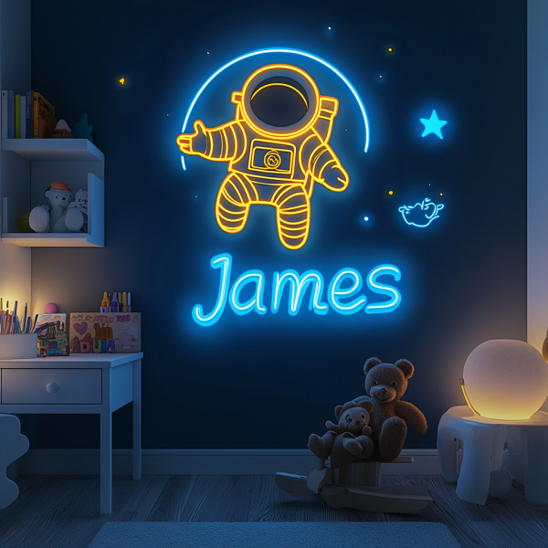 Astronaut Children's Bedroom LED Neon Logo | Children's Bedroom Customized Neon Logo | Customized Name Neon Logo | Home Decoration | Bedroom Decoration | Children's Personalized Gift | Wall Decoration | Birthday Gift | Custom neon sign | Custom led sign