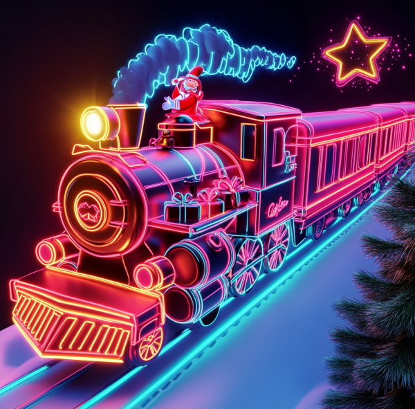 hristmas Train Neon | Christmas Element Steam Locomotive Neon Light | Christmas Light Decoration | Christmas Gift | Christmas Decoration Room | UV Print Christmas Day Neon Sign | Custom neon sign | Custom led sign - 图片 2