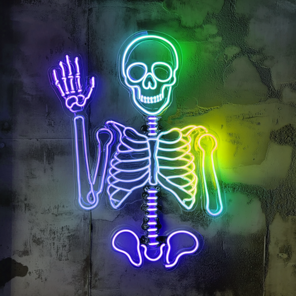 Skull Waving Neon Lights | Skull LED Neon Lights | Halloween Decoration | Deaper Lights | Horror House Decoration | Bar Neon Lights | Party Decoration Lights | Event Neon Lights | Birthday Gifts | Personalized Neon Lights | Home Decoration | Custom neon sign | Custom led sign - 图片 4