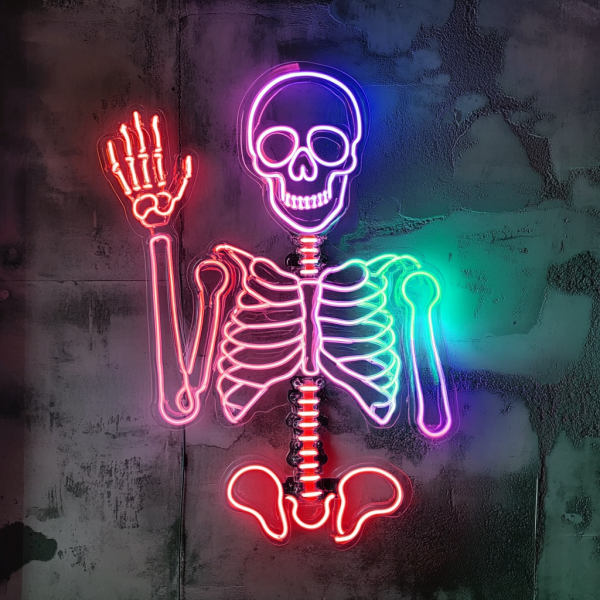 Skull Waving Neon Lights | Skull LED Neon Lights | Halloween Decoration | Deaper Lights | Horror House Decoration | Bar Neon Lights | Party Decoration Lights | Event Neon Lights | Birthday Gifts | Personalized Neon Lights | Home Decoration | Custom neon sign | Custom led sign - 图片 3