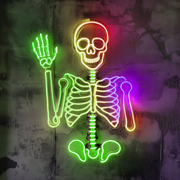 Skull Waving Neon Lights | Skull LED Neon Lights | Halloween Decoration | Deaper Lights | Horror House Decoration | Bar Neon Lights | Party Decoration Lights | Event Neon Lights | Birthday Gifts | Personalized Neon Lights | Home Decoration | Custom neon sign | Custom led sign - 图片 2