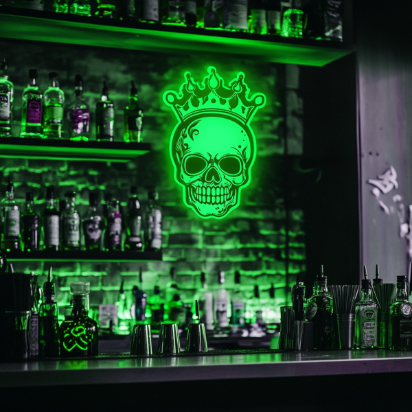 Skull and Crown Neon | Gothic Pop Art Wall Decoration Neon | Dark Royal Art Neon Decoration | Avagre-garde Street Style | Unique Gifts | Custom neon sign | Custom led sign - 图片 2