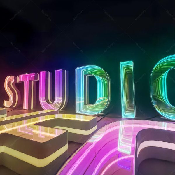 Custom Infinite Mirror 3DLED Signage | Custom LED Track Channel Letters | Infinite Mirror Neon Signage | Commercial Signage | LED Letter Signage - 图片 2