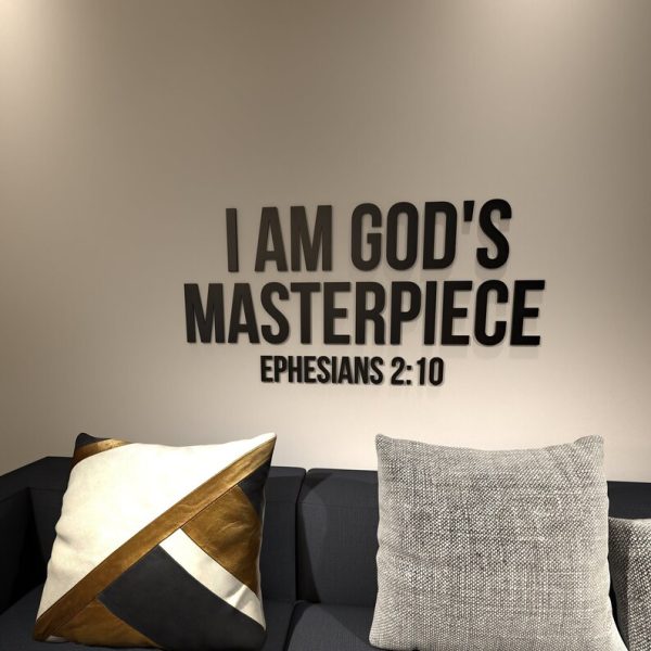 I am a masterpiece of God | Ephesus 2.10 | Religious Wall Sign | 3D Letter Customization | Christian Wall Decoration | Bible Scripture Wall Decoration