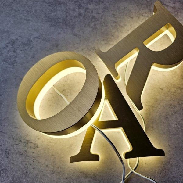 Customized Commercial LED Signage | Lighting Signage | Backlit Stainless Steel 3D Letter Signage | 3D Metal Signage | Storefront Company Luminous Logo Text Signage
