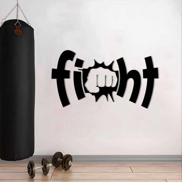 Fight 3D metal wall decoration | Fist wall decoration | Metal gym logo | Fight sports decoration | Creative wall decoration | Metal wall carving | Sports letters - 图片 2