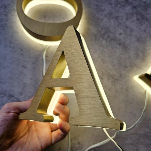 Customized Commercial LED Signage | Lighting Signage | Backlit Stainless Steel 3D Letter Signage | 3D Metal Signage | Storefront Company Luminous Logo Text Signage - 图片 3