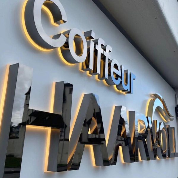 Customized Metal LED Luminous Signage | Customized Personalized 3D Back Luminous Metal Characters | Storefront Luminous Company Logo Text Signage | Outdoor Logo | Cafe Salon Office Store | LED Metal Signage - 图片 3