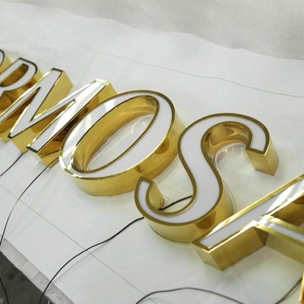 Custom 3D mirror stainless steel flat luminescent word signage | Custom outdoor waterproof metal advertising light sign - 图片 2