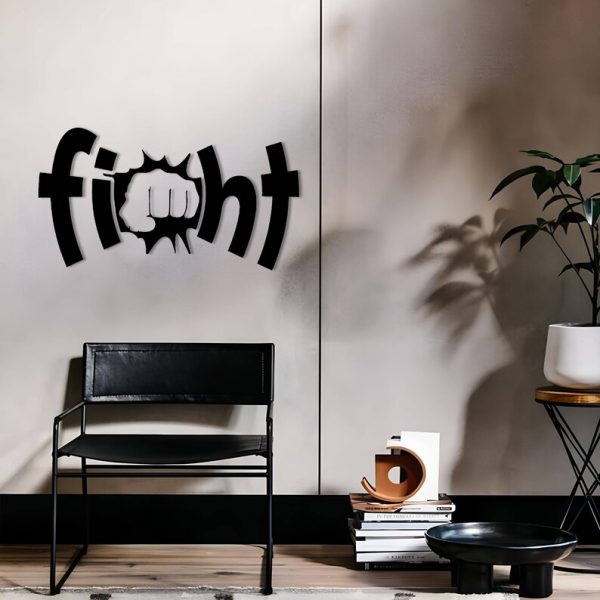 Fight 3D metal wall decoration | Fist wall decoration | Metal gym logo | Fight sports decoration | Creative wall decoration | Metal wall carving | Sports letters - 图片 4