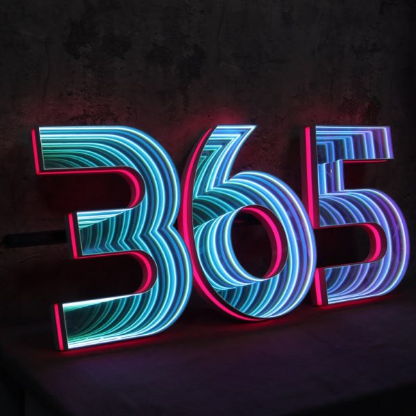 Custom Infinite Mirror Sign | Custom Mirror Neon Sign | Luminous Letter | Infinite Mirror Neon Sign | Wall Sign | Neon Art Logo | LED Logo | Thousand-layer Mirror | Abyss Mirror | Colorful Landscape Luminous Word | Bar Internet Celebrity Wall Creative Light Box