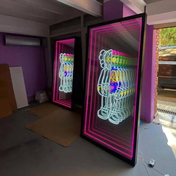 Custom LED Infinite Mirror Art Lighting Logo | Unique Wall Decoration | Personalized Modern Home Design Glowing Display - 图片 3