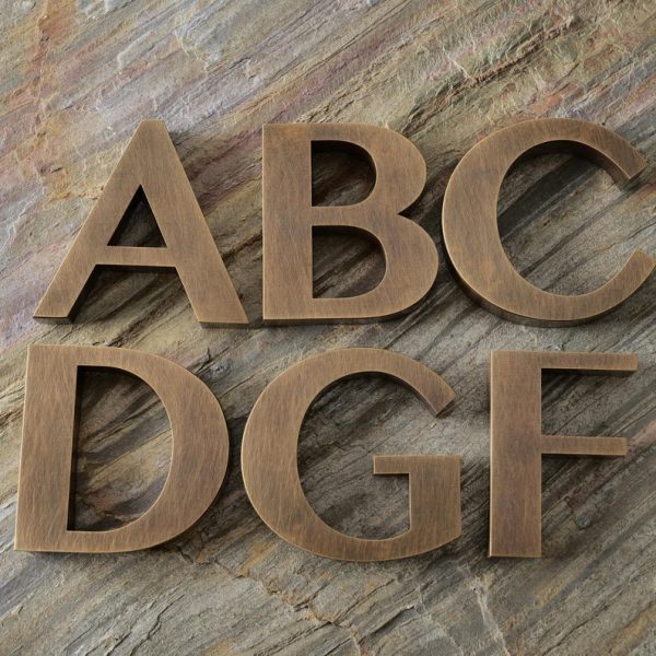 Custom 3D Vintage Brass Alphabet Numbers Metal Signage | Custom Metal Logo | Custom 3D Metal Backlit Logo | Custom Vintage Metal Numeric Alphabet - Commercial or Residential