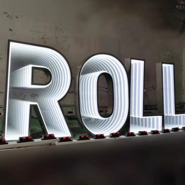 Custom Infinite Mirror Sign | Custom Mirror Neon Sign | Luminous Letter | Infinite Mirror Neon Sign | Wall Sign | Neon Art Logo | LED Logo | Thousand-layer Mirror | Abyss Mirror | Colorful Landscape Luminous Word | Bar Internet Celebrity Wall Creative Light Box - 图片 3