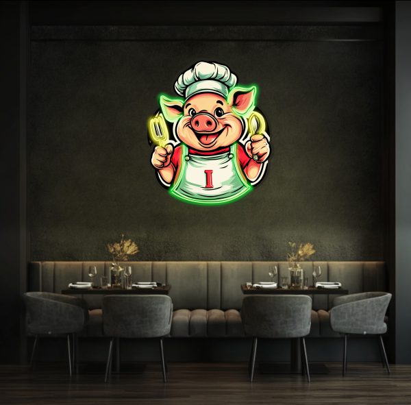 Pig's neon brand with a knife and fork | barbecue neon sign customization | pork barbecue sign art | LED neon sign | barbecue neon sign customization | restaurant neon brand barbecue pig LED barbecue neon sign | Custom neon sign | Custom led sign - 图片 4