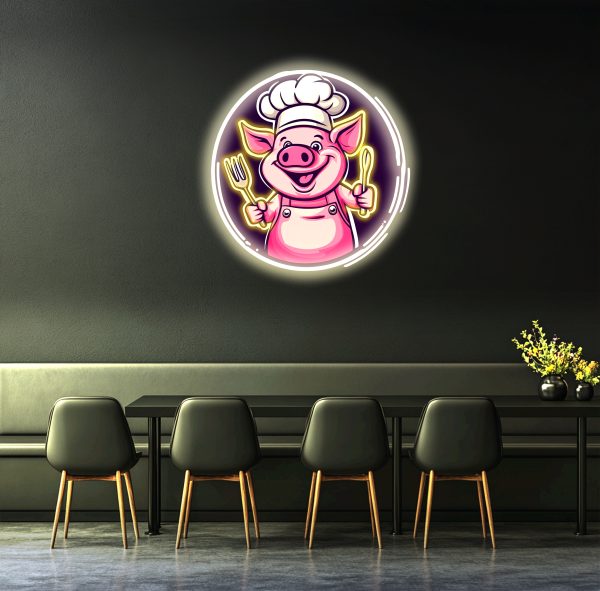 Cute Pig Light Sign | Pig Neon Light | Pig Night Light | Edge Glow LED | Pig Art Sign | Pig Baby Light Sign | UV Printing Sign Neon Signage | Custom neon sign | Custom led sign | Custom neon sign | Custom led sign