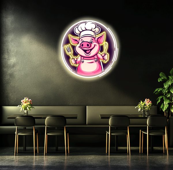 Cute Pig Light Sign | Pig Neon Light | Pig Night Light | Edge Glow LED | Pig Art Sign | Pig Baby Light Sign | UV Printing Sign Neon Signage | Custom neon sign | Custom led sign | Custom neon sign | Custom led sign - 图片 3