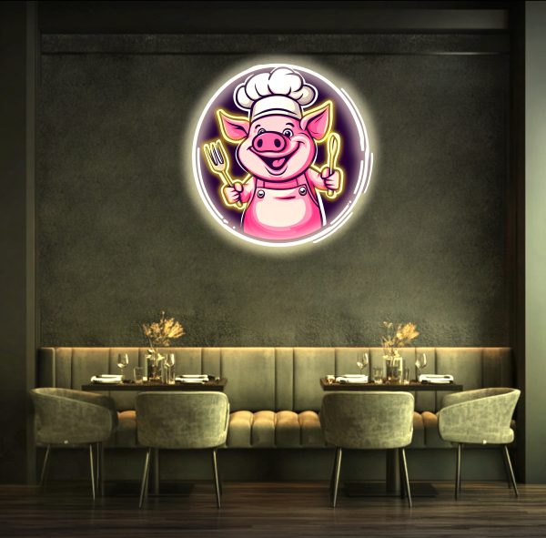 Cute Pig Light Sign | Pig Neon Light | Pig Night Light | Edge Glow LED | Pig Art Sign | Pig Baby Light Sign | UV Printing Sign Neon Signage | Custom neon sign | Custom led sign | Custom neon sign | Custom led sign - 图片 4