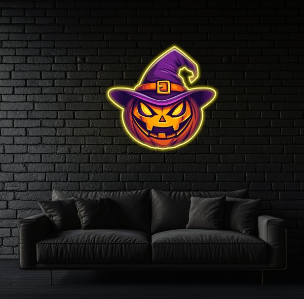 Halloween Neon | Happy Halloween Neon | Halloween Pumpkin Neon | Halloween Decoration Logo | Pumpkin Hat Decoration | Witch Hat Decoration | Halloween Neon | UV Printing Christmas Neon Logo | Custom neon sign | Custom led sign - 图片 2