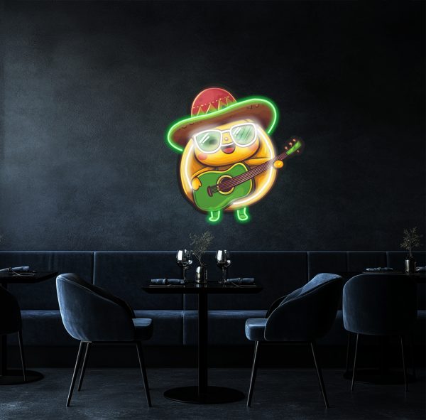 Kawaii Cartoon Little Man Wears Sunglasses Playing Guitar | Custom Neon Sign | Acrylic UV Neon Sign | UV Printed Acrylic Sign | Custom Wall Decoration | Custom LED Business Logo | Custom Logo Neon | Custom LED Light | Custom Logo Commercial Neon | Restaurant Wall Decoration | Bar Sign Personalized Neon | Opening Gift | Custom neon sign | Custom led sign - 图片 2