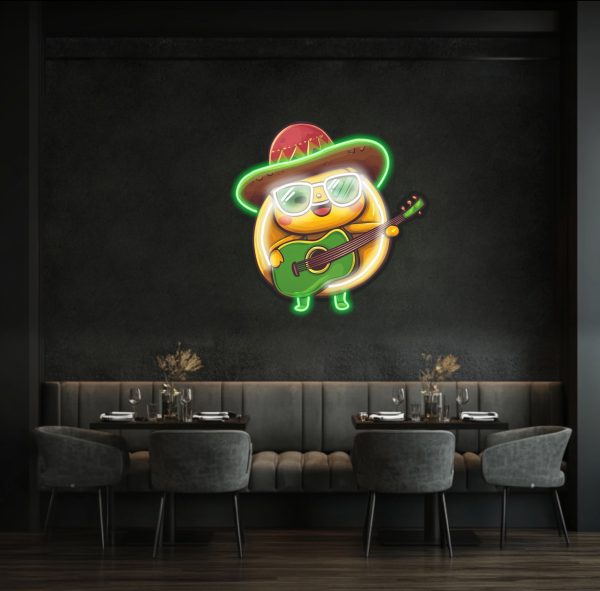 Kawaii Cartoon Little Man Wears Sunglasses Playing Guitar | Custom Neon Sign | Acrylic UV Neon Sign | UV Printed Acrylic Sign | Custom Wall Decoration | Custom LED Business Logo | Custom Logo Neon | Custom LED Light | Custom Logo Commercial Neon | Restaurant Wall Decoration | Bar Sign Personalized Neon | Opening Gift | Custom neon sign | Custom led sign - 图片 4