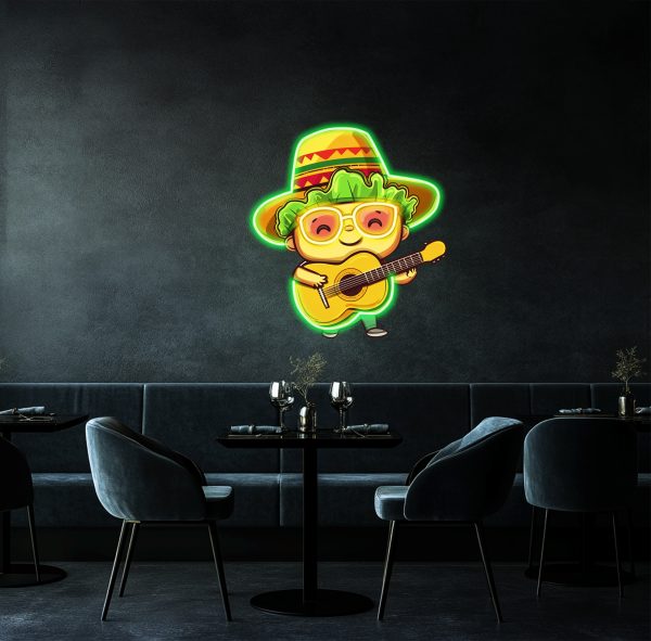 Cute cartoon villain wears vegetables to play guitar | Custom neon sign | Acrylic UV neon sign | UV printed acrylic logo | Custom wall decoration | Custom LED business logo | Custom logo neon | Custom LED light | Custom logo commercial neon | Restaurant wall decoration | Bar logo personalized neon | Opening gift | Custom neon sign | Custom led sign - 图片 2