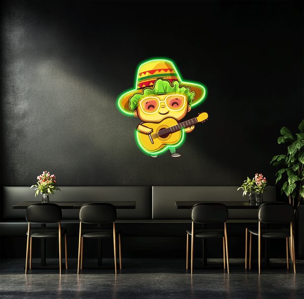 Cute cartoon villain wears vegetables to play guitar | Custom neon sign | Acrylic UV neon sign | UV printed acrylic logo | Custom wall decoration | Custom LED business logo | Custom logo neon | Custom LED light | Custom logo commercial neon | Restaurant wall decoration | Bar logo personalized neon | Opening gift | Custom neon sign | Custom led sign - 图片 3