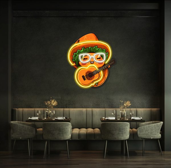 Cute cartoon villain has a vegetable guitar on his head | Custom neon sign | Acrylic UV neon sign | UV printed acrylic logo | Custom wall decoration | Custom LED business logo | Custom logo neon light | Custom LED light | Custom logo commercial neon light | Restaurant wall decoration | Bar logo personalized neon light | Opening gift | Custom neon sign | Custom led sign - 图片 4