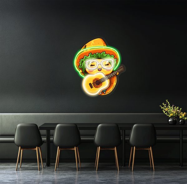 Cute cartoon villain has a vegetable on his head | Acrylic UV neon sign | UV printed acrylic sign | Custom wall decoration | Custom LED business logo | Custom logo commercial neon | Restaurant wall decoration | Bar logo personalized neon | Custom neon sign | Custom led sign
