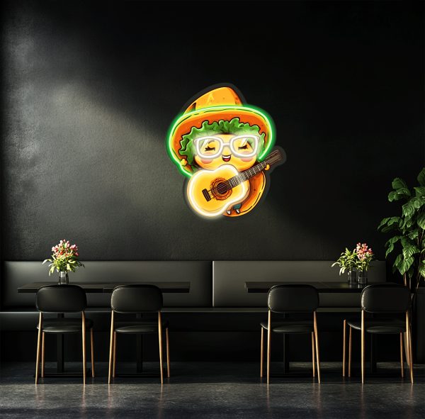Cute cartoon villain has a vegetable on his head | Acrylic UV neon sign | UV printed acrylic sign | Custom wall decoration | Custom LED business logo | Custom logo commercial neon | Restaurant wall decoration | Bar logo personalized neon | Custom neon sign | Custom led sign - 图片 3
