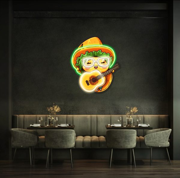 Cute cartoon villain has a vegetable on his head | Acrylic UV neon sign | UV printed acrylic sign | Custom wall decoration | Custom LED business logo | Custom logo commercial neon | Restaurant wall decoration | Bar logo personalized neon | Custom neon sign | Custom led sign - 图片 4