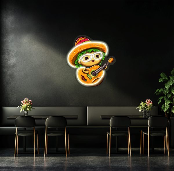 There is a piece of vegetable cartoon on the head | Acrylic UV Neon Logo | UV Printed Acrylic Logo | Custom Wall Decoration | Custom LED Business Logo | Custom Logo Business Neon Light | Restaurant Wall Decoration | Bar Logo Personalized Neon Light |  Custom neon sign | Custom led sign - 图片 3