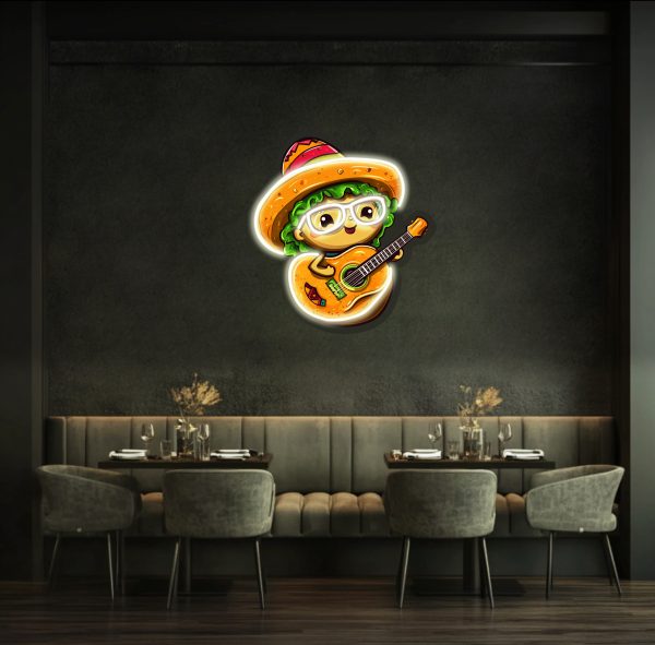 There is a piece of vegetable cartoon on the head | Acrylic UV Neon Logo | UV Printed Acrylic Logo | Custom Wall Decoration | Custom LED Business Logo | Custom Logo Business Neon Light | Restaurant Wall Decoration | Bar Logo Personalized Neon Light |  Custom neon sign | Custom led sign - 图片 4