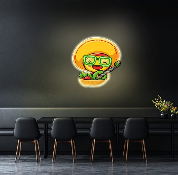 Cute neon - LED light | Big hat and salad vegetables in hand | Funny home decoration | Perfect party atmosphere decoration | Custom neon sign | Custom led sign