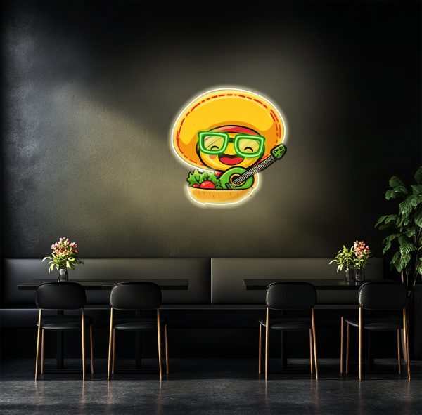 Cute neon - LED light | Big hat and salad vegetables in hand | Funny home decoration | Perfect party atmosphere decoration | Custom neon sign | Custom led sign - 图片 3