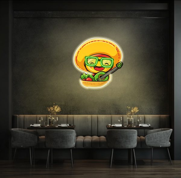 Cute neon - LED light | Big hat and salad vegetables in hand | Funny home decoration | Perfect party atmosphere decoration | Custom neon sign | Custom led sign - 图片 4