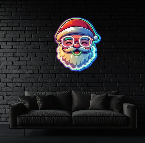 Fluorescent Starlight Santa Claus Wall Hanging | Bright Neon Holiday Wall Hanging Decoration | Unique Christmas Wall Hanging Decoration | Perfect Holiday Home Decoration | UV Printed Picture Neon Decoration |  Custom neon sign | Custom led sign - 图片 2