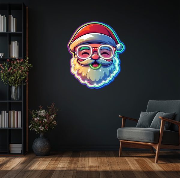 Fluorescent Starlight Santa Claus Wall Hanging | Bright Neon Holiday Wall Hanging Decoration | Unique Christmas Wall Hanging Decoration | Perfect Holiday Home Decoration | UV Printed Picture Neon Decoration |  Custom neon sign | Custom led sign - 图片 3