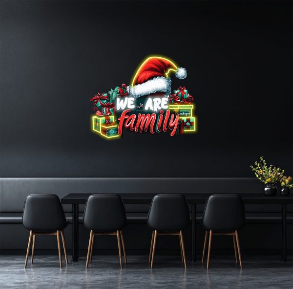 We Are Family Christmas Atmosphere Neon | UV Print Christmas Gift Bag Neon Logo | Christmas Neon Logo Customization | Merry Christmas Light Party Decoration | Christmas Gift Decoration | Custom neon sign | Custom led sign - 图片 4