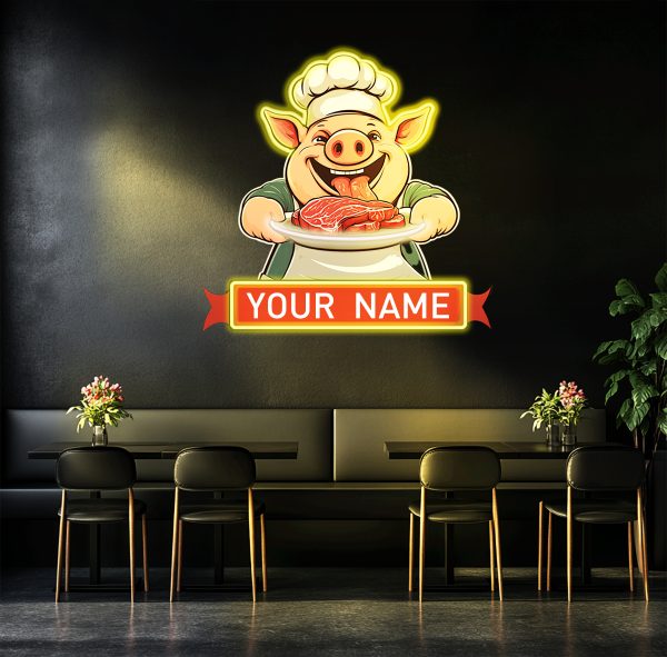 Delicious pig barbecue barbecue restaurant recruitment neon | customized logo neon signboard | customized UV printing acrylic LED signboard | customized enterprise logo light signboard | UV printing logo neon | personalized logo light | Custom neon sign | Custom led sign - 图片 3