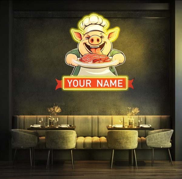 Delicious pig barbecue barbecue restaurant recruitment neon | customized logo neon signboard | customized UV printing acrylic LED signboard | customized enterprise logo light signboard | UV printing logo neon | personalized logo light | Custom neon sign | Custom led sign - 图片 4