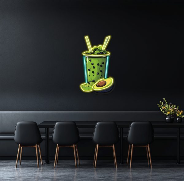 Beverage Cup Neon Light | Pearl Beverage Custom LED Light | Avocado Beverage Neon Light | Shop Home Cute Wall Art Decoration | Personalized Restaurant Welcome Sign | UV Printing Logo Neon Signage | Custom neon sign | Custom led sign
