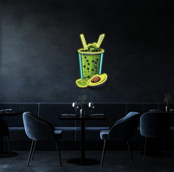 Beverage Cup Neon Light | Pearl Beverage Custom LED Light | Avocado Beverage Neon Light | Shop Home Cute Wall Art Decoration | Personalized Restaurant Welcome Sign | UV Printing Logo Neon Signage | Custom neon sign | Custom led sign - 图片 2