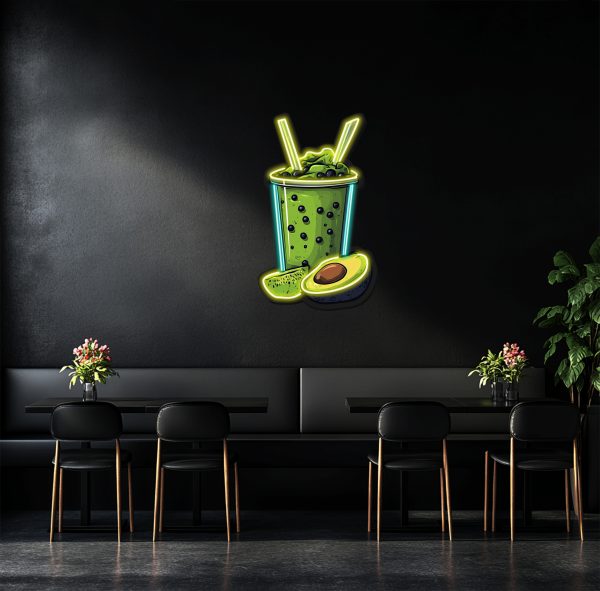 Beverage Cup Neon Light | Pearl Beverage Custom LED Light | Avocado Beverage Neon Light | Shop Home Cute Wall Art Decoration | Personalized Restaurant Welcome Sign | UV Printing Logo Neon Signage | Custom neon sign | Custom led sign - 图片 3