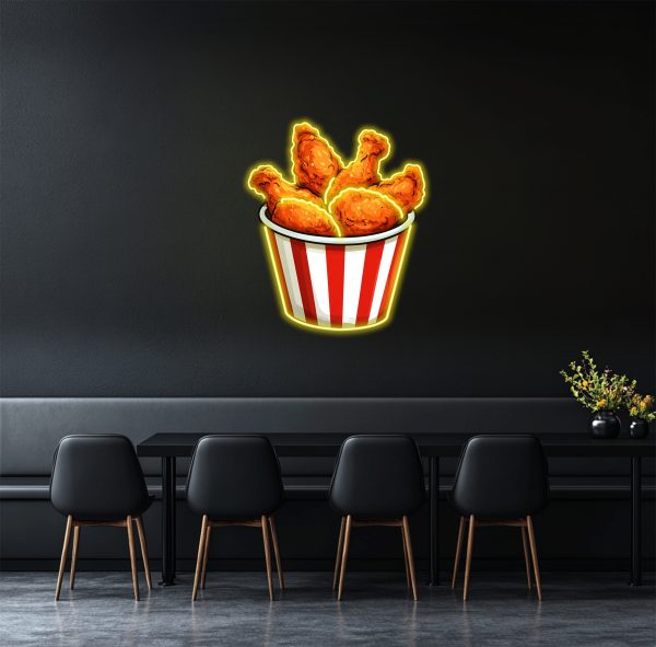 Custom Fried Chicken Neon | Chicken LED Light | Street Food Neon | Fast Food Sign | Decorative Bar | Fried Chicken Sign | UV Printed Neon Sign | Custom neon sign | Custom led sign
