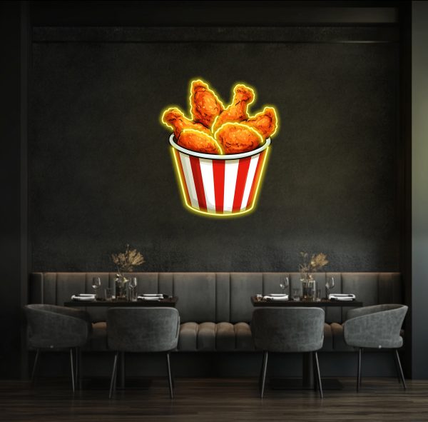 Custom Fried Chicken Neon | Chicken LED Light | Street Food Neon | Fast Food Sign | Decorative Bar | Fried Chicken Sign | UV Printed Neon Sign | Custom neon sign | Custom led sign - 图片 4