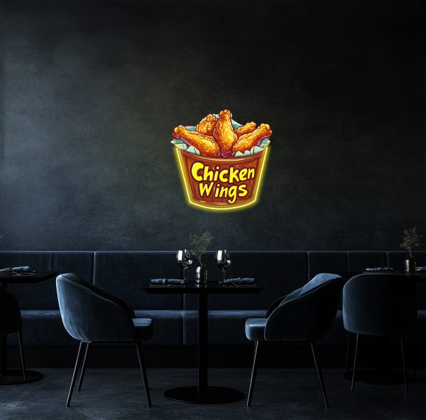 A bucket of chicken leg neon sign | Chicken leg decorative wall | Fried chicken leg LED neon light | Restaurant decoration signboard | Fast food neon | Custom neon sign | Custom led sign - 图片 2