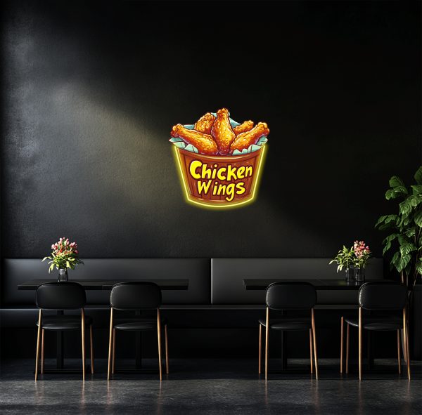 A bucket of chicken leg neon sign | Chicken leg decorative wall | Fried chicken leg LED neon light | Restaurant decoration signboard | Fast food neon | Custom neon sign | Custom led sign - 图片 3