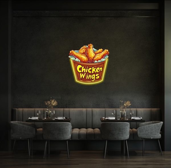 A bucket of chicken leg neon sign | Chicken leg decorative wall | Fried chicken leg LED neon light | Restaurant decoration signboard | Fast food neon | Custom neon sign | Custom led sign - 图片 4