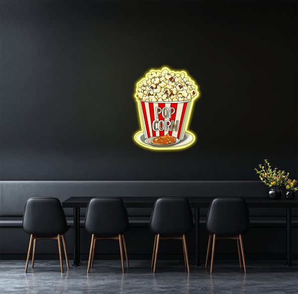 Popcorn LED Neon Light | Custom Theater Food Bar Neon Light | Home Theater Movie Room Wall Decoration | Food Snack Bar Decoration Gift | Custom neon sign | Custom led sign